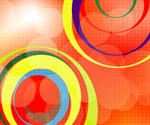 orange with circles colored bokha